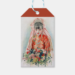 Bride in Red at Chinese Wedding in Shanghai Gift Tags