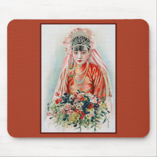 Bride in Red at Chinese Wedding in Shanghai Mouse Mat