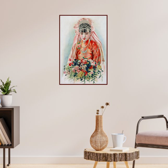 Bride in Red at Chinese Wedding in Shanghai Poster (Living Room 3)