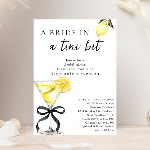 Bride In Tini Bit Lemon Drop Martini Bridal Shower Invitation