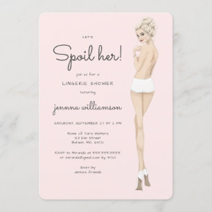 Bride in Underwear Lace Lingerie Bridal Shower Invitation