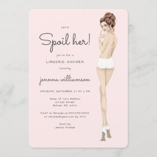Bride in Underwear Lace Lingerie Bridal Shower Invitation