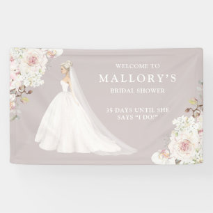 Bride in Wedding Gown Bridal Shower Welcome Banner