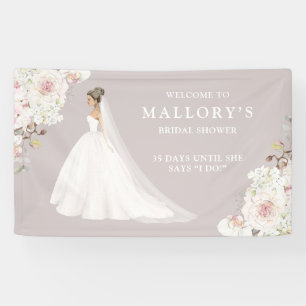 Bride in Wedding Gown Bridal Shower Welcome Banner