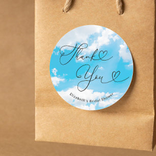 Bride Is On Cloud 9 Bridal Shower Favours Classic Round Sticker