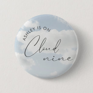Bride Is On Cloud Nine Bridal Shower 6 Cm Round Badge