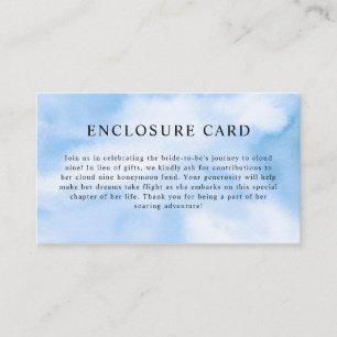 Bride Is On Cloud Nine Bridal Shower Enclosure Card