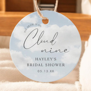 Bride Is On Cloud Nine Bridal Shower  Favour Tags