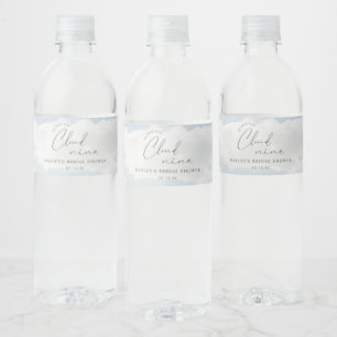 Bride Is On Cloud Nine Bridal Shower  Water Bottle Label
