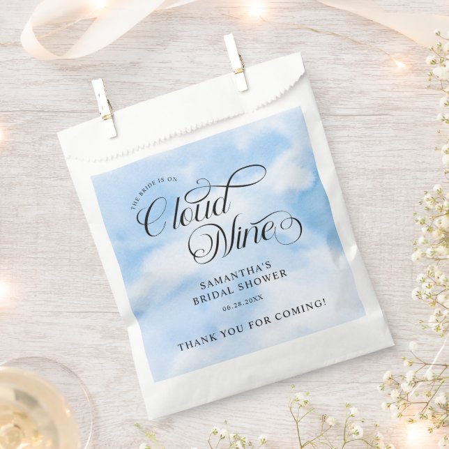 Bride Is On Cloud Nine Bridal Shower Welcome Favour Bags (Clipped)