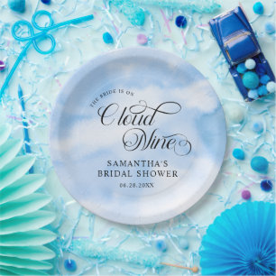Bride Is On Cloud Nine Bridal Shower Welcome Paper Plate