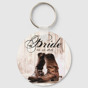 Bride Key Chain boots country rustic western wear