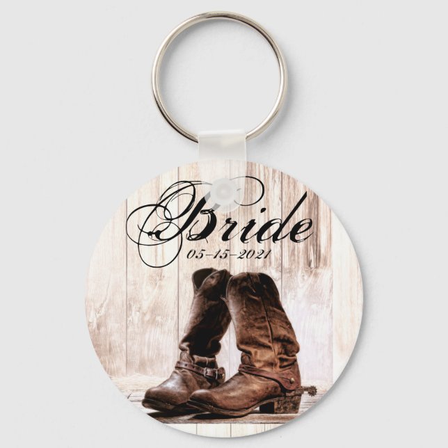 Bride Key Chain boots country rustic western wear (Front)
