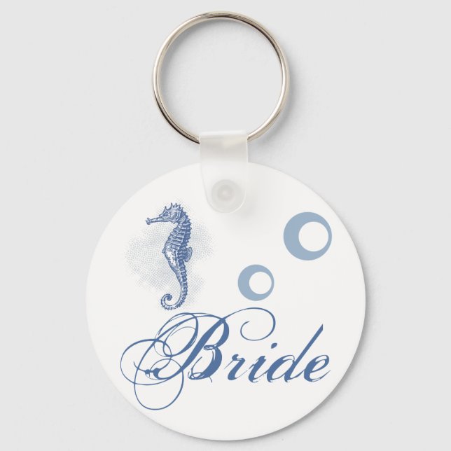 Bride Key Chain Seahorse Sea Ocean Beach (Front)