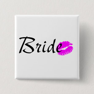 Bride Kiss 15 Cm Square Badge