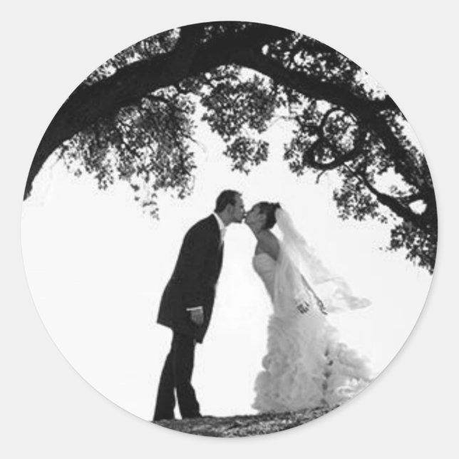 Bride Kiss under Oak Sticker (Front)