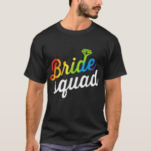 Bride LGBT Rainbow Flag Lesbian Bachelorette Party T-Shirt