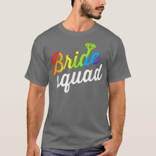 Bride LGBT Rainbow Flag Lesbian Bachelorette Party T-Shirt