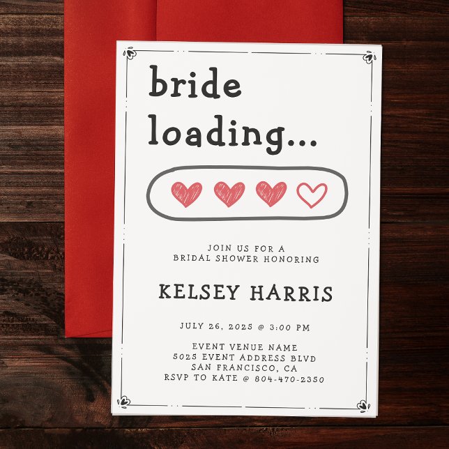 Bride Loading Hearts Bridal Shower Invitation (Bride Loading Hearts Bridal Shower Invitation
)