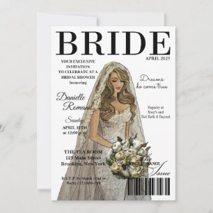 Bride Magazine Modern Bridal Shower Invitations
