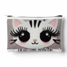 Bride Makeup pouch, kitty make up bag