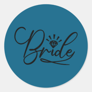 Bride matching groom bridal bachelorette wedding classic round sticker