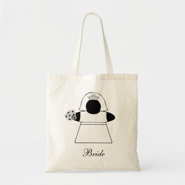 Bride Meeple gamer wedding bridal shower bag (Front)