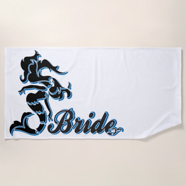 Bride Mermaid Beach Destination Party Towel (Front)