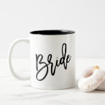 Bride Modern Chic Script in Black Two-Tone Coffee Mug<br><div class="desc">Featuring modern brush script that says “Bride.” Stylish gift for the new bride.</div>