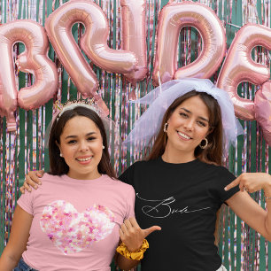 Bride Modern Elegant Script Typography Wedding T-Shirt