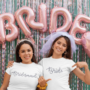 Bride Modern Script Diamond Bachelorette Party T-Shirt