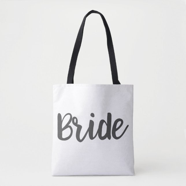 Bride Monogram Custom Wedding Tote Bag (Front)