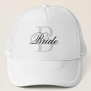 BRIDE monogram trucker hat for wedding party