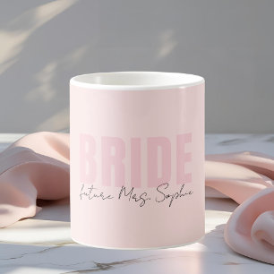 Bride Mug   Personalised Future Mrs. Name in Blush