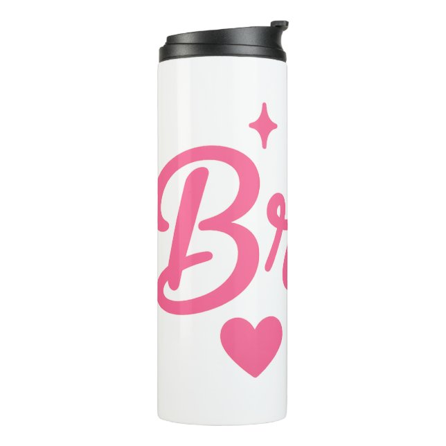 Bride Neon Pink Thermal Tumbler (Rotated Left)