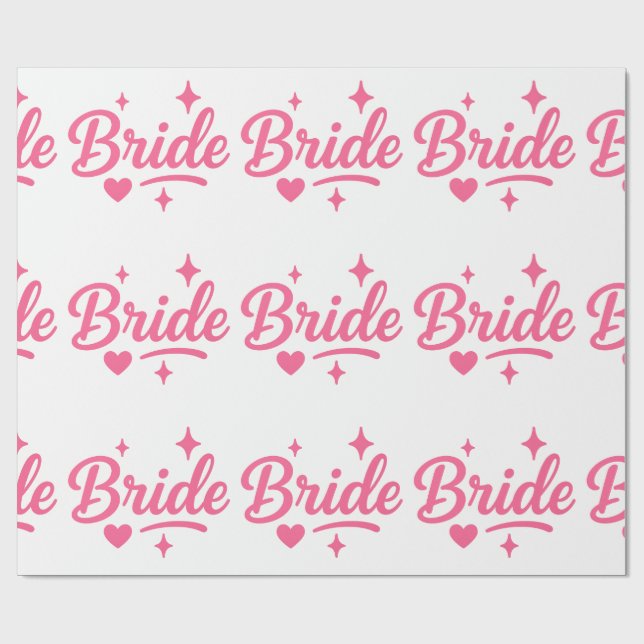 Bride Neon Pink Wrapping Paper (Flat)