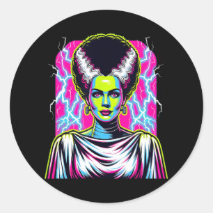 Bride Of Frankenstein Bride Vibrant Clic Halloween Classic Round Sticker