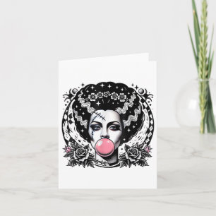 Bride Of Frankenstein Bubblegum Monster Halloween Card
