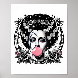 Bride Of Frankenstein Bubblegum Monster Halloween Poster