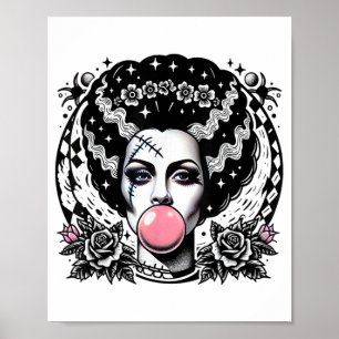 Bride Of Frankenstein Bubblegum Monster Halloween Poster