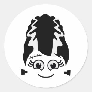 Bride Of Frankenstein Cute Monster Halloween Costu Classic Round Sticker