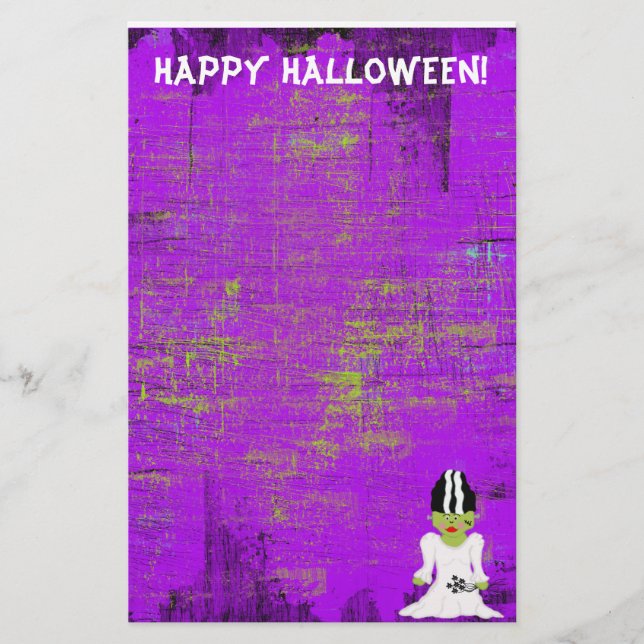 Bride Of Frankenstein Halloween Stationery (Front)