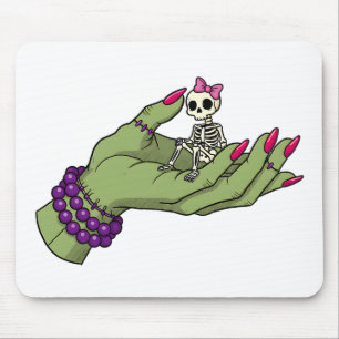 Bride of Frankenstein Hand with Skeleton Bow Got Mouse Mat