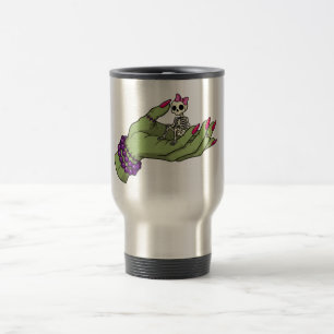 Bride of Frankenstein Hand with Skeleton Bow Got Travel Mug