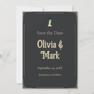 Bride of Frankenstein Save the Date   Gothic Invitation