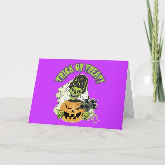Bride of Frankenstein Skull Card (Front)