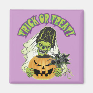 Bride of Frankenstein Skull Magnet