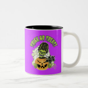 Bride of Frankenstein Skull Two-Tone Coffee Mug