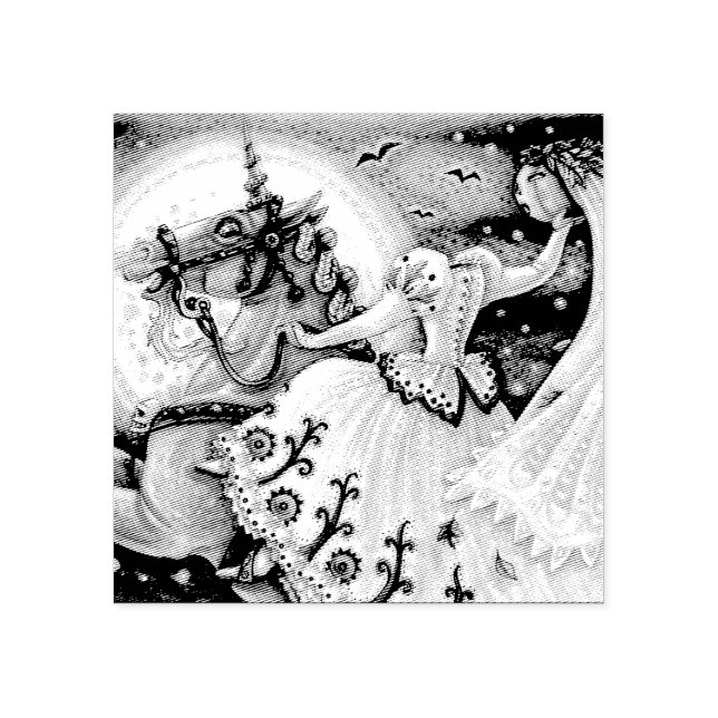 BRIDE OF SLEEPY HOLLOW HALLOWEEN RUBBER STAMP (Imprint)