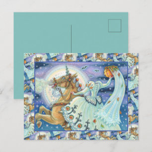 BRIDE OF SLEEPY HOLLOW, HEADLESS HORSEMAN PALOMINO HOLIDAY POSTCARD